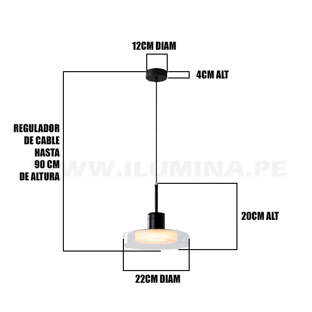 LÁMPARA COLGANTE LED DE VIDRIO TRICOLOR ARENE - Image 6