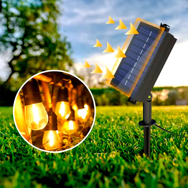 GUIRNALDA LED SOLAR NVR DE 12 MTS + 10 FOCOS LED + CONTROL REMOTO - Image 3