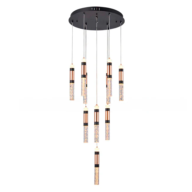 LÁMPARA COLGANTE PREMIUM AURORA BLACK AND GOLD LED + CONTROL REMOTO - Image 5
