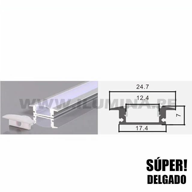 PERFIL DE ALUMINIO 2.00MTS EMPOTRABLE PARA CINTA LED - Image 14