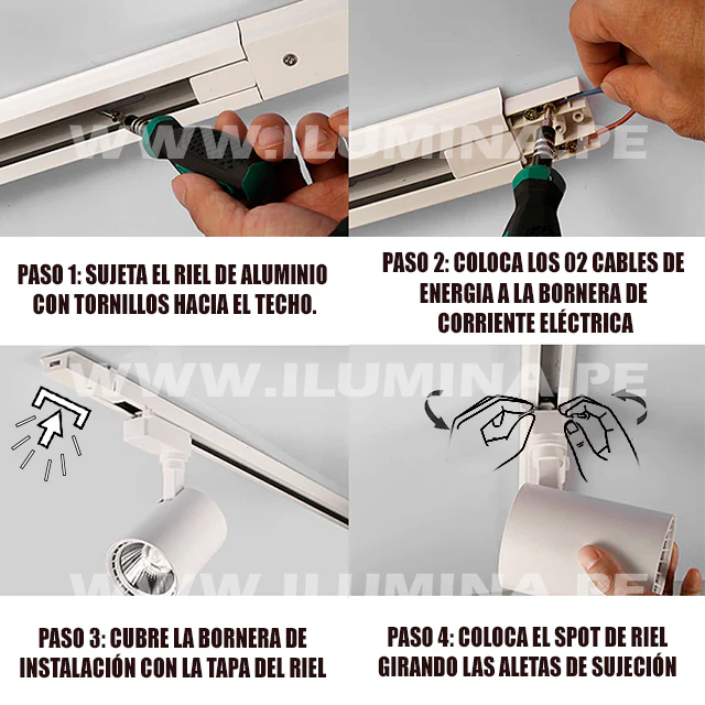 RIEL DE ALUMINIO PROFESIONAL 1.00 METROS BLANCO - PESADO - Image 3