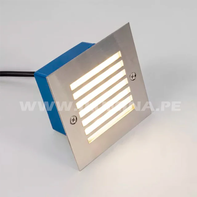 SPOT LUZ GUÍA DE PASO DE ESCALERA CUADRADO GRANDE CON REJILLA 3W LUZ CÁLIDA - Image 5