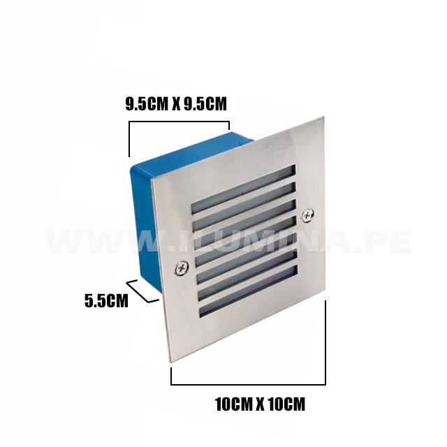 SPOT LUZ GUÍA DE PASO DE ESCALERA CUADRADO GRANDE CON REJILLA 3W LUZ CÁLIDA - Image 8